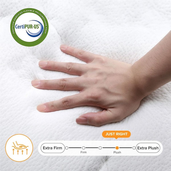 Twin Size Plush Hybrid Gel Memory Foam 12 in. Innerspring Euro Top Hypoallergenic and Cooling Mattress