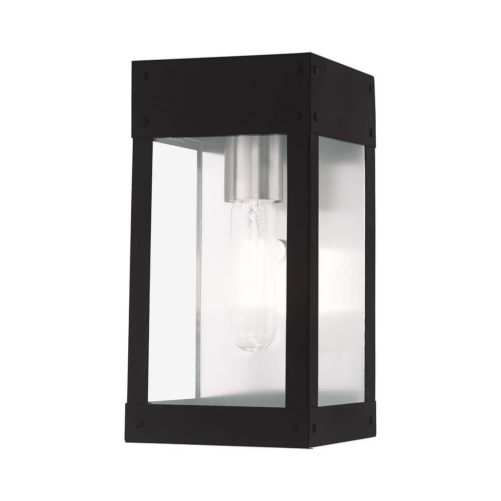 Lyncrest 9.75 in 1-Light Black Outdoor Hardwired Wall Lantern Sconce with No Bulbs Included price history on PriceWatchPro