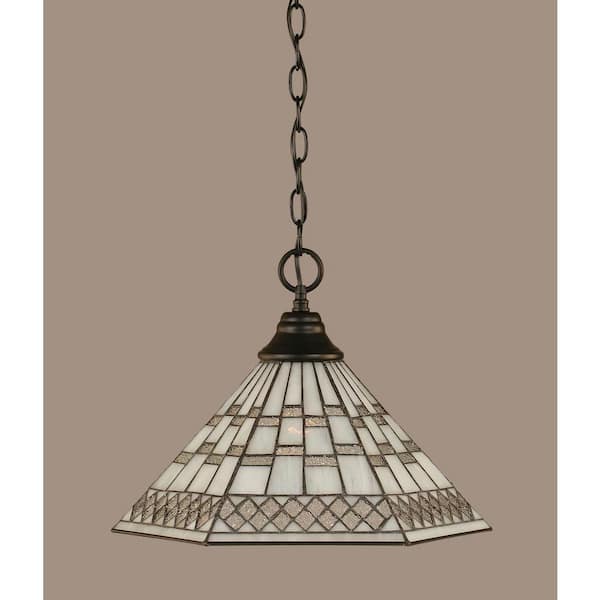 Unbranded Kingston 100-Watt 1-Light Matte Black Bowl Mini Pendant Light with Glass Shade