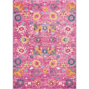 Passion Fuchsia 4 ft. x 6 ft. Floral Transitional Area Rug