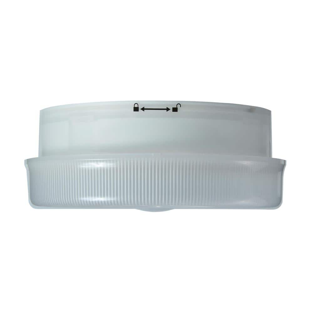 White Textured Glass Medium Indoor/Outdoor LED Flush Mount Light