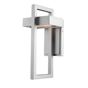 Luttrel Silver 15 in Outdoor Hardwired Lantern Wall Sconce with Integrated LED