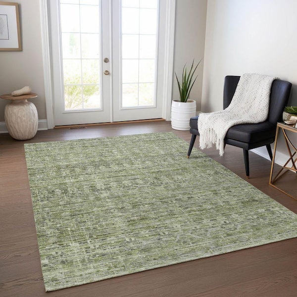Chantille Machine Washable Indoor/Outdoor Abstract ACN1746 Green 8 ft. x 10 ft. Area Rug
