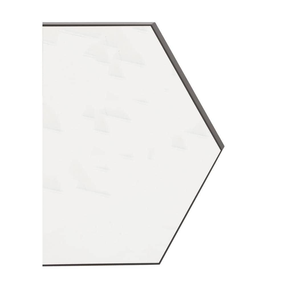 Simple Elegance 42" Round Wooden Hexagon Wall Mirror