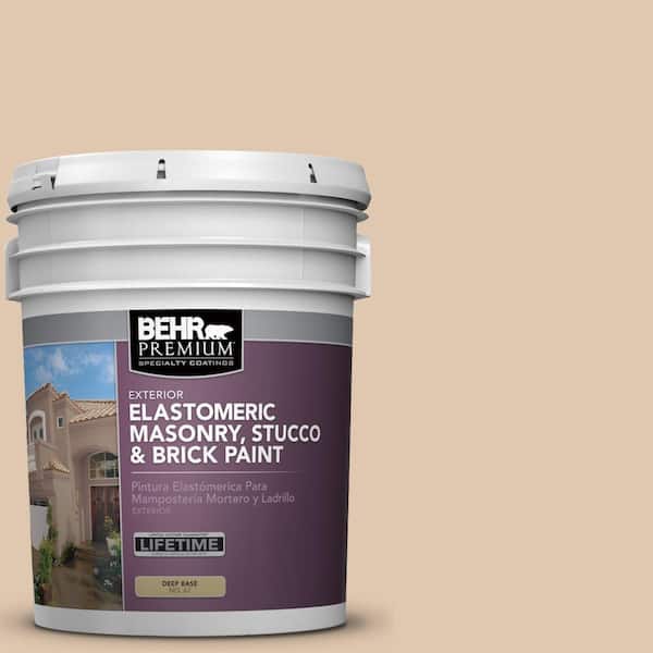 BEHR PREMIUM 5 gal. #N260-2 Almond Latte Elastomeric Masonry, Stucco and Brick Exterior Paint