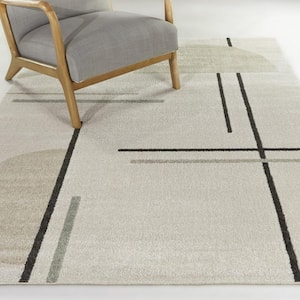 Lyne Cream 5 ft. x 7 ft. Abstract Area Rug
