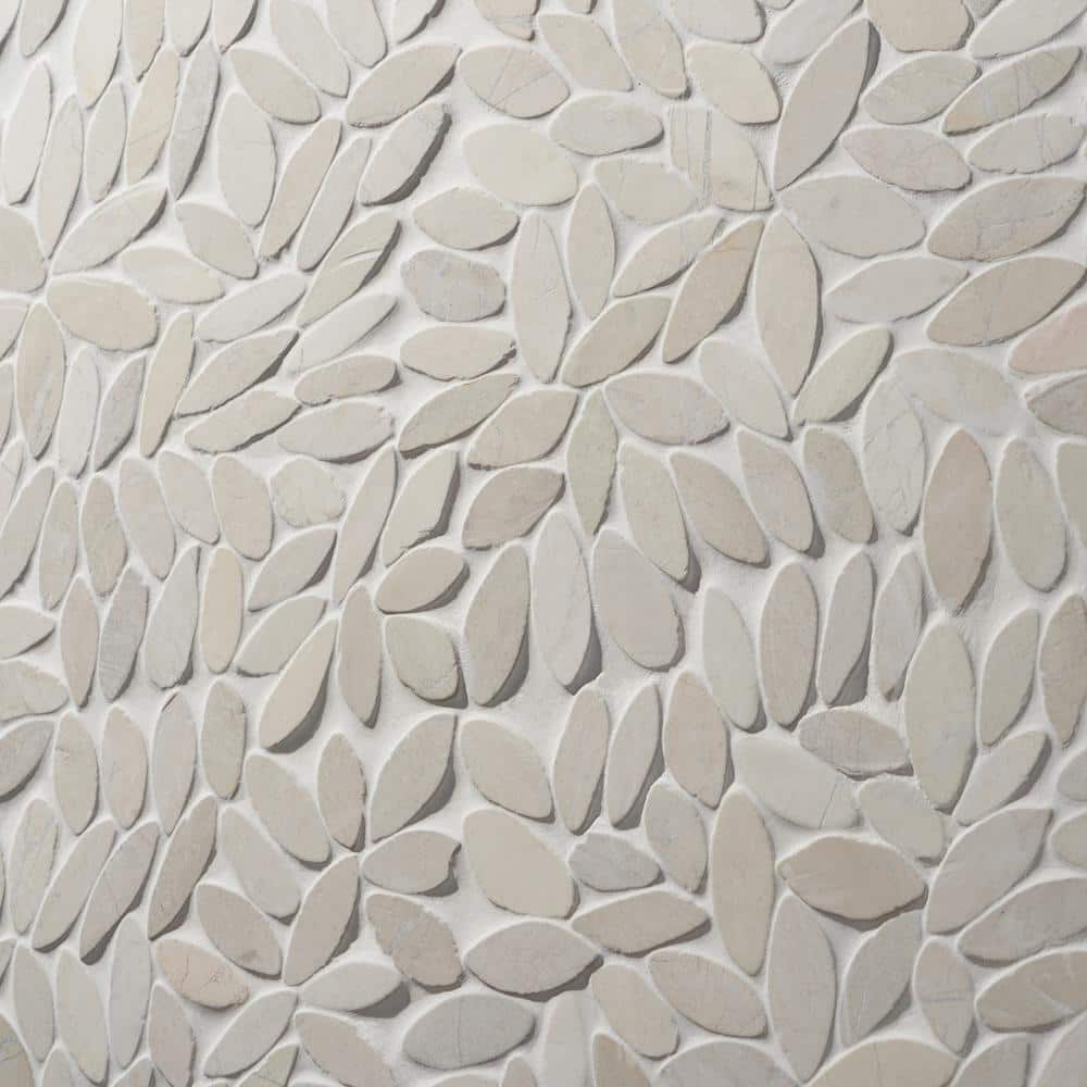 White Pebble Natural Stone Mosaic Tile for Floors and Walls