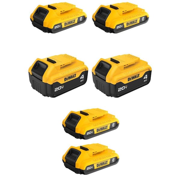 DEWALT 20V MAX Lithium-Ion 2.0Ah Battery (4 -Pack) and 20V MAX Lithium-Ion Battery 4.0Ah (2 -Pack)