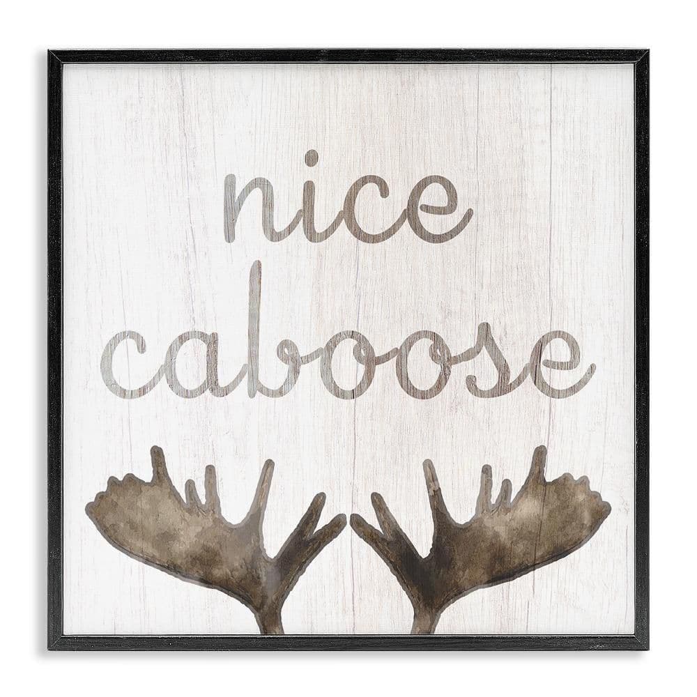 Nice Caboose Bathroom Moose Antlers by Lil' Rue 1-Piece Black Framed Abstract Giclee Art Print 12 in. x 12 in. price history on PriceWatchPro