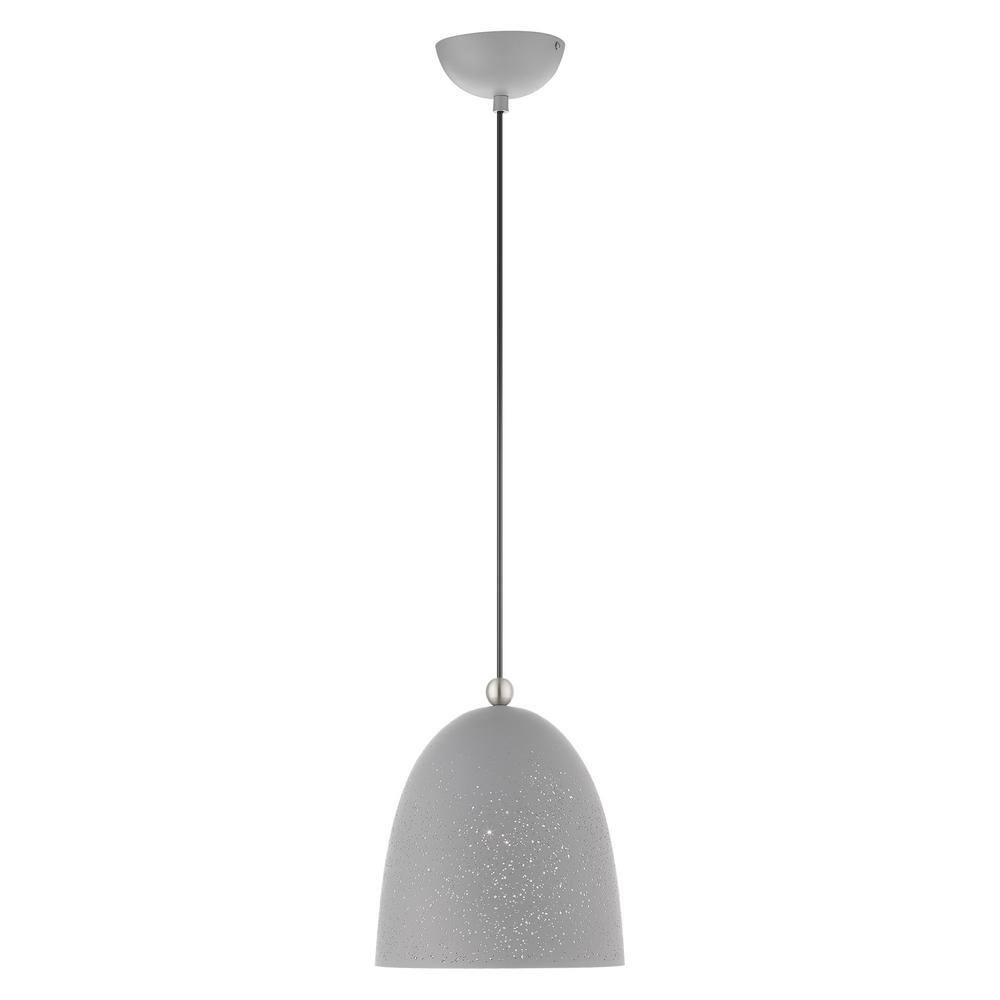 Nordic Gray Crystal LED Globe Pendant Light with Brushed Nickel Accents