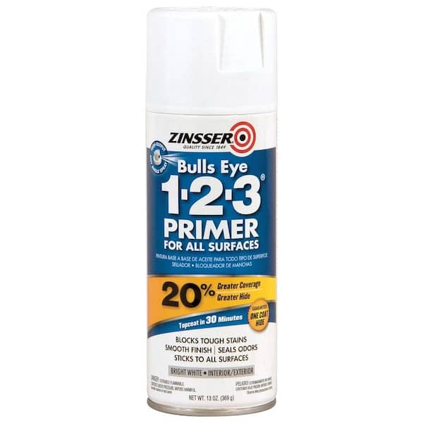 Zinsser Bulls Eye 1-2-3 13 oz. White Oil-Based Interior/Exterior Primer and Sealer Spray (6-Pack)