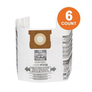 High-Eff. Size B Dust Collection Bags for 5-8 Gal. Shop-Vac Branded Vacs, 5-10 Gal. RIDGID Vacs, except HD0600 (6-Pack)