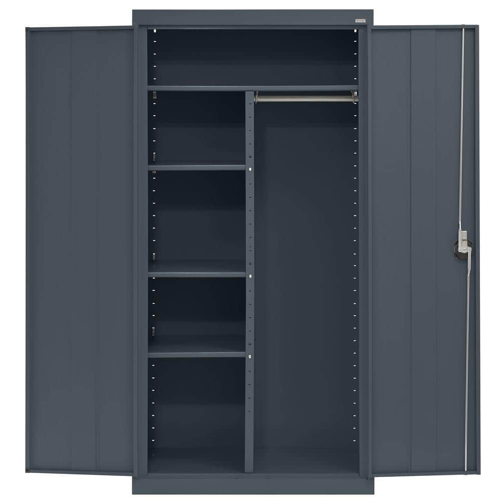 Charcoal Steel Freestanding Lockable Office Cabinet with Adjustable Shelving