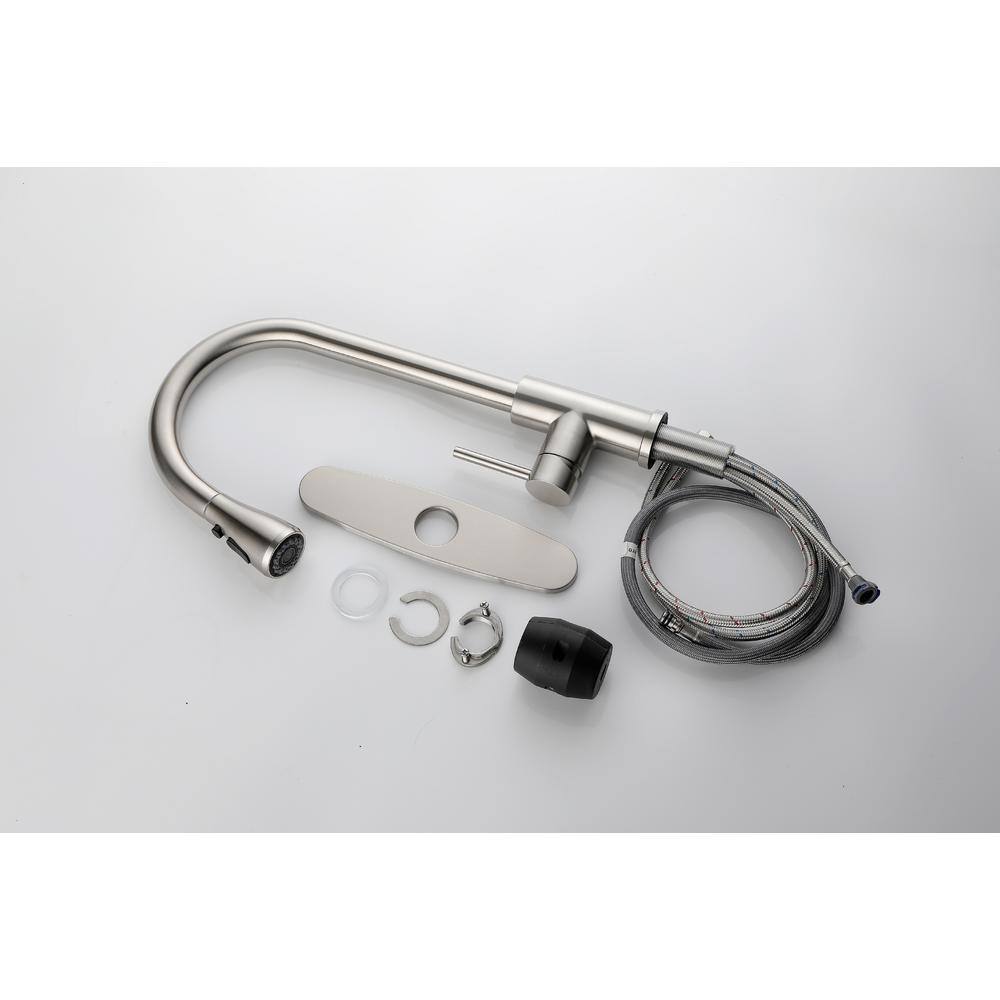 Brushed Nickel Stainless Steel Pull-Out Spray Kitchen Faucet
