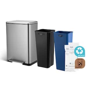 simplehuman 46-Liter Brushed Stainless Steel Dual Recycler Step Trash Can -  Macy's
