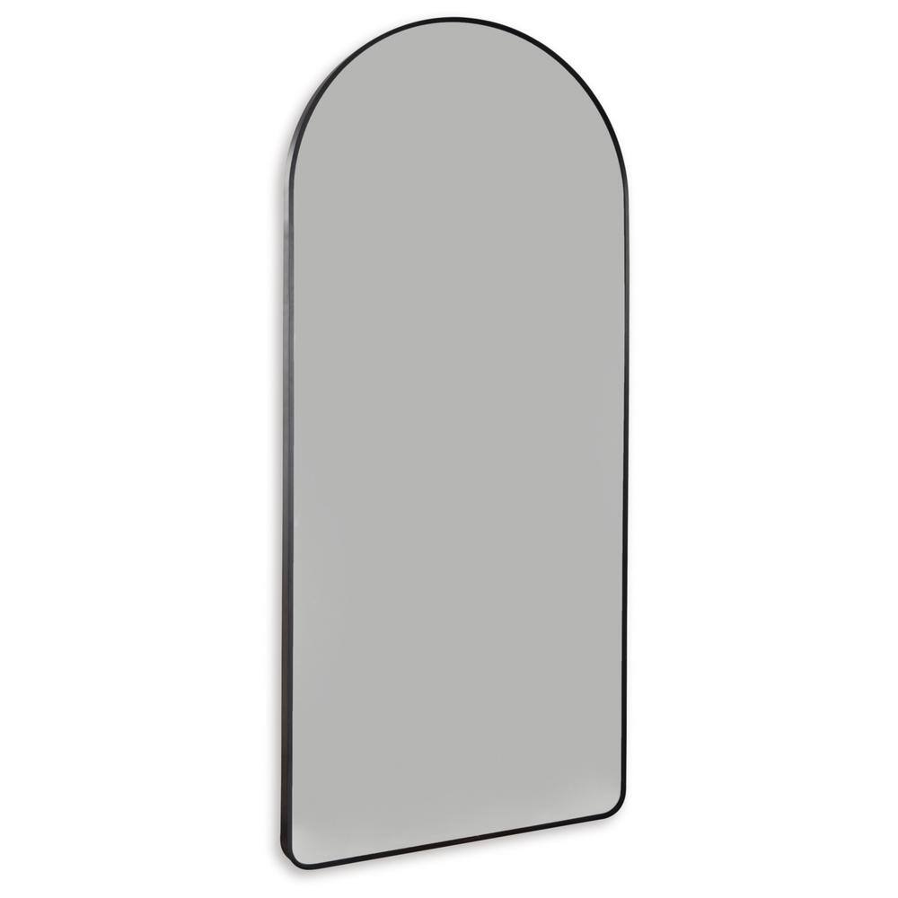 Black Metal Rectangular Transitional Floor Mirror