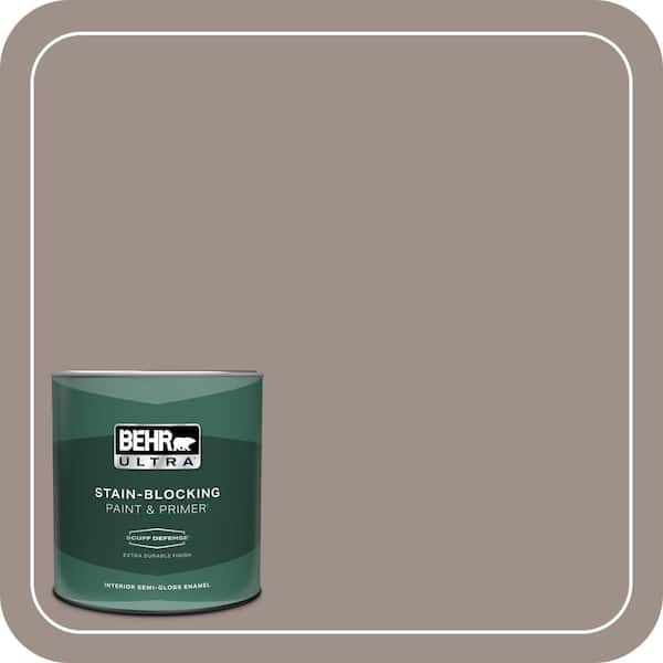 BEHR ULTRA 1 qt. #780B-5 Cheyenne Rock Extra Durable Semi-Gloss Enamel Interior Paint & Primer