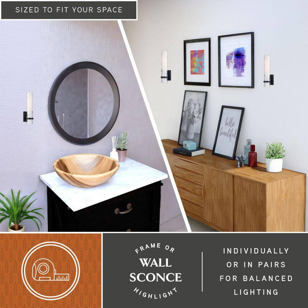 Elegant Bronze 13.5" Dimmable Vanity Wall Sconce with Frosted Glass