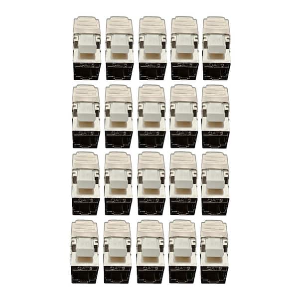 CAT6 Shielded Keystone Jack Tool-Less Silver 20-Pack