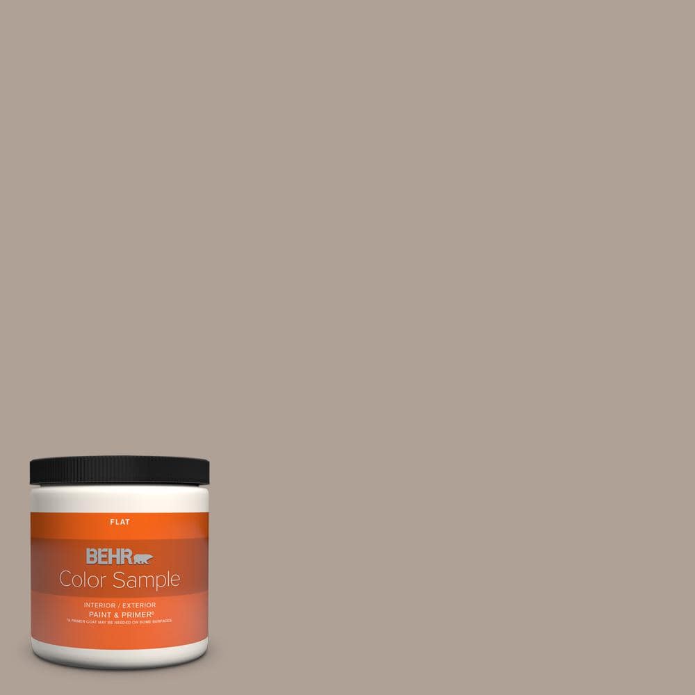 BEHR PREMIUM PLUS 8 oz. N1804 Moleskin Flat Interior/Exterior Paint & Primer Color Sample