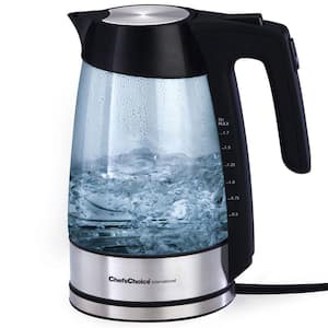 2.2l Bpa-free Electric Glass Kettle Cordless Base, Blue Led