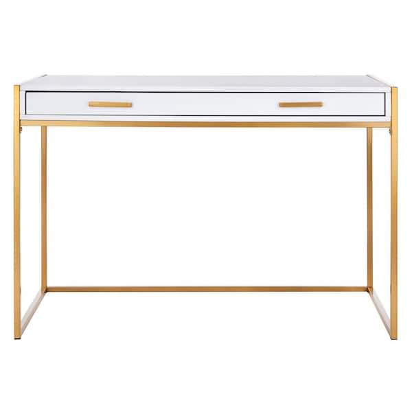 SAFAVIEH Elodie 43.3 in. W White/Gold Writing Desk