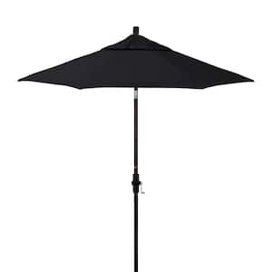 7.5 ft. Bronze Aluminum Market Patio Umbrella with Fiberglass Ribs Crank and Collar Tilt in Black Pacifica Premium