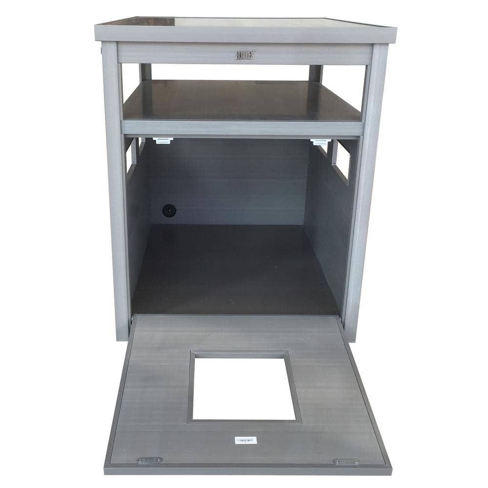 Gray Jumbo ECOFLEX Cat Litter Box Cover End Table