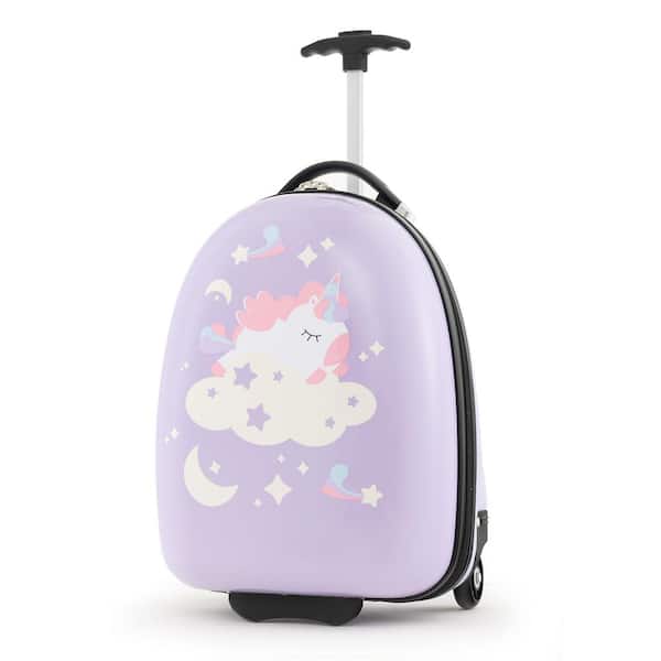 Pink 19-32 in. Kids Hard Shell Suitcase Carry-On Luggage with Wheels