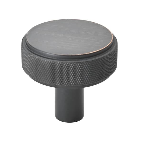 GlideRite 1-1/2 in. Oil Rubbed Bronze Solid Round Knurled Cabinet Drawer Knobs (10-Pack)