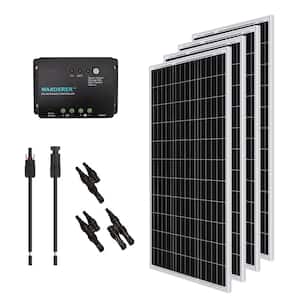 400-Watt 12-Volt Monocrystalline Solar Bundle Kit with 30 Amp Negative Ground Charge Controller
