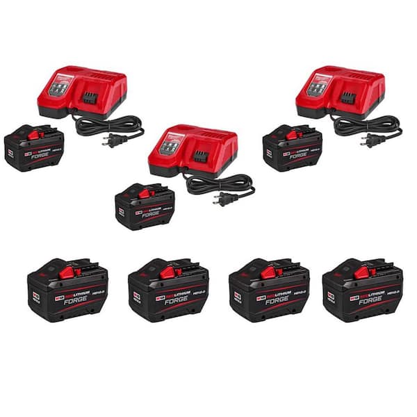 M18 18-Volt Lithium-Ion REDLITHIUM FORGE Starter Kit with (7) 12. 0Ah Battery and (3) Rapid Charger