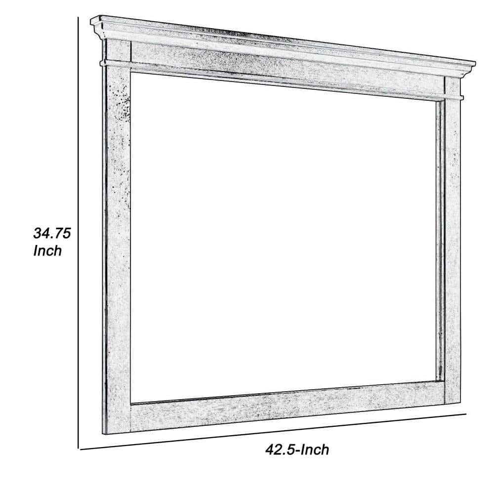 Charcoal Gray Molded Trim 43" Wood Dresser Mirror