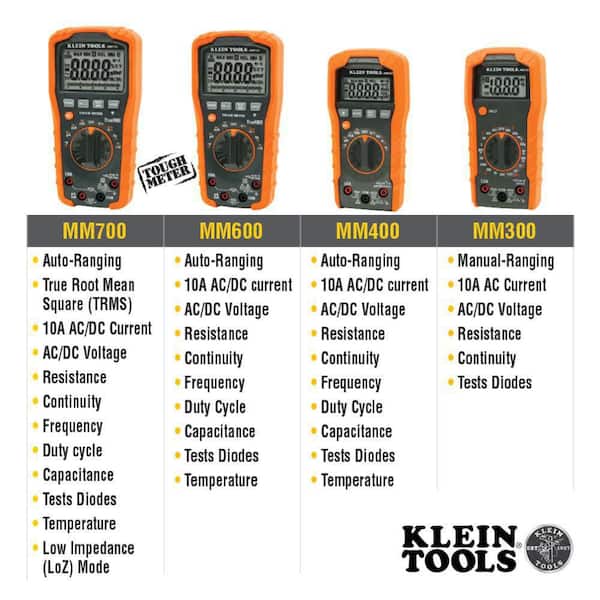 Klein Tools 600V Auto Ranging Digital Multimeter MM400 - The Home