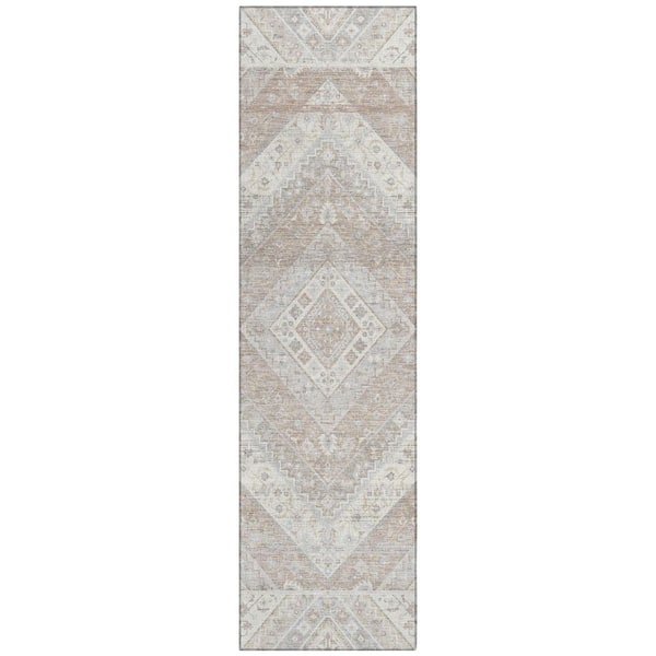 Chantille Machine Washable Indoor/Outdoor Abstract ACN3156 Ivory 2 ft. x 7 ft. Runner Rug