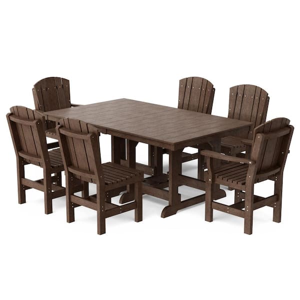 Wildridge Heritage Tudor Brown 7-Piece Plastic Outdoor Patio Dining Set