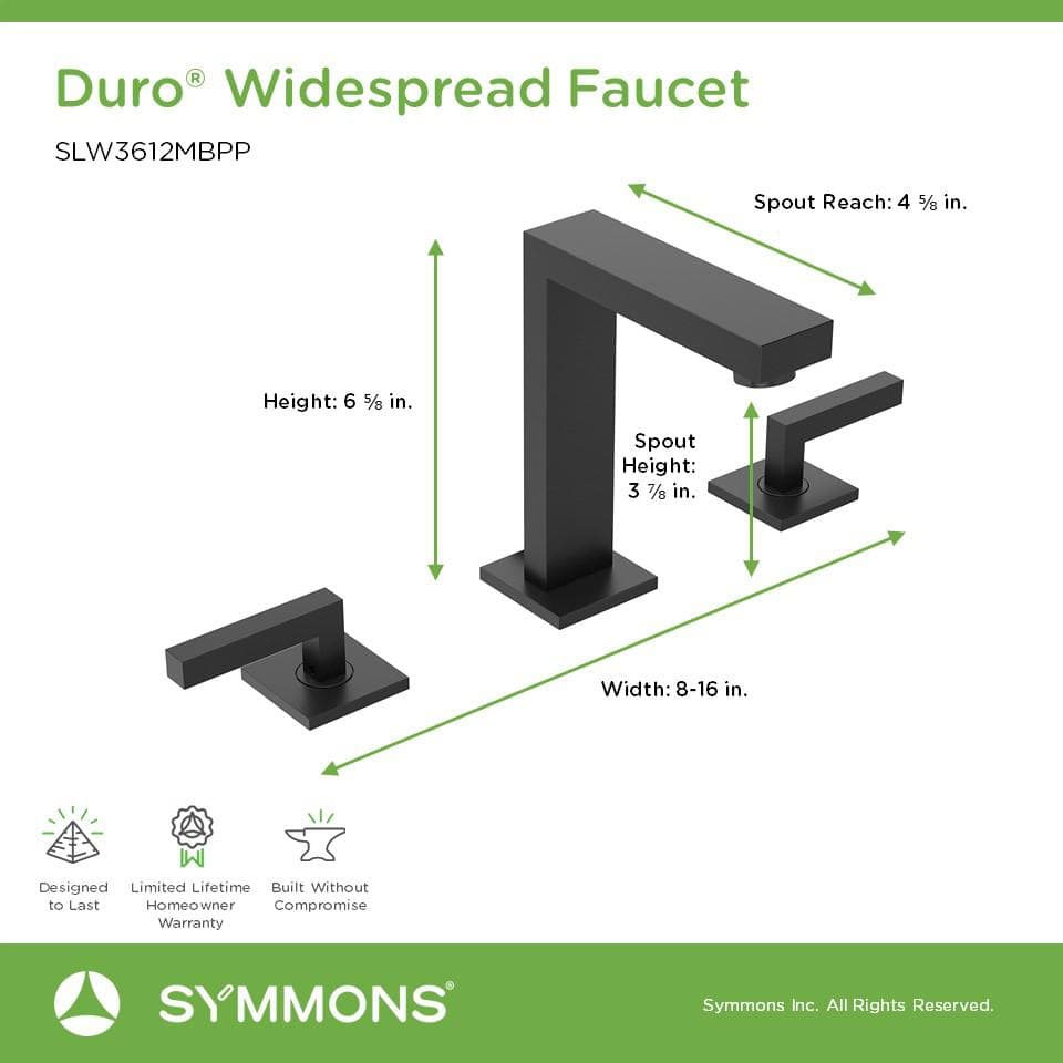 Matte Black Modern Widespread Bathroom Faucet with Push Pop Drain