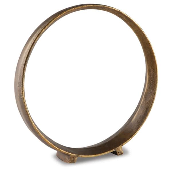 Ryandale Antique Brown 13.25 in. x 13.5 in. Round Metal Sculpture