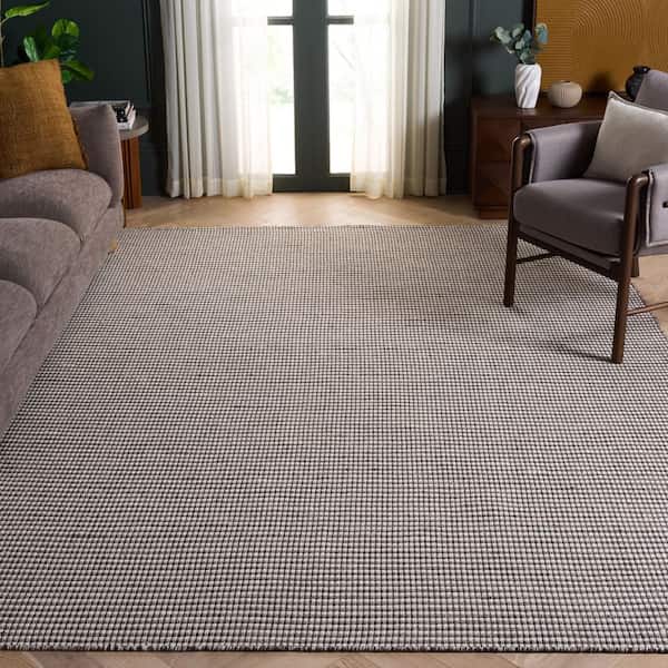 Natura 8 ft. x 10 ft. Charcoal/Ivory Solid Weave Area Rug
