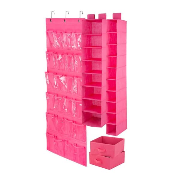 Honey-Can-Do 4-Piece Pink Closet Organization Set