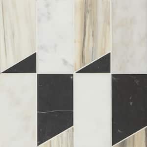 Modni Square 12 in. x 12 in. Honed Warm Blend Marble Mosaic Tile (10.1 sq. ft./Case)