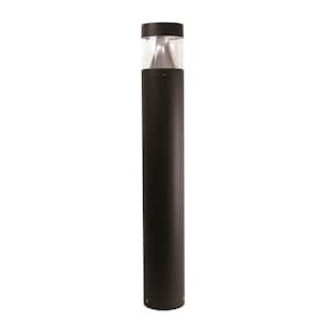 42 in. x 6.3 in. 120-Volt to 277-Volt Round Line-Voltage Black LED Bollard Light Exterior Surface Mounted Aluminum