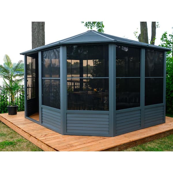 12 ft. x 12 ft. Florence Solarium Metal Roof Slate