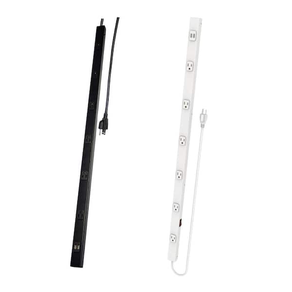 6-Outlet 2-USB Power Strip, White