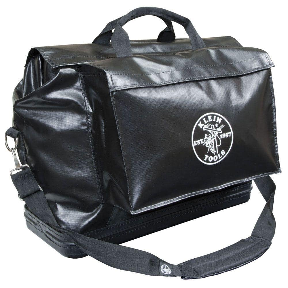 Klein Tools Tool Bag, Vinyl Equipment Bag, Black, Large 5182BLA The Home  Depot