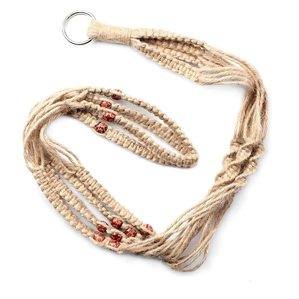 Mocraft 4 Pack Macrame Plant Hangers 4mm Thicken Wall Hanging Planter Basket Cotton Rope Hanging Flower Pot Holder For Ceiling Balconies Wall Decoration, With 4 S-hooks