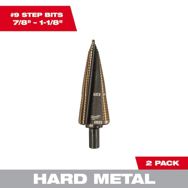 Milwaukee 7/8 in. to 1-1/8 in. x #9 Cobalt Step Drill Bit (2-Pack)