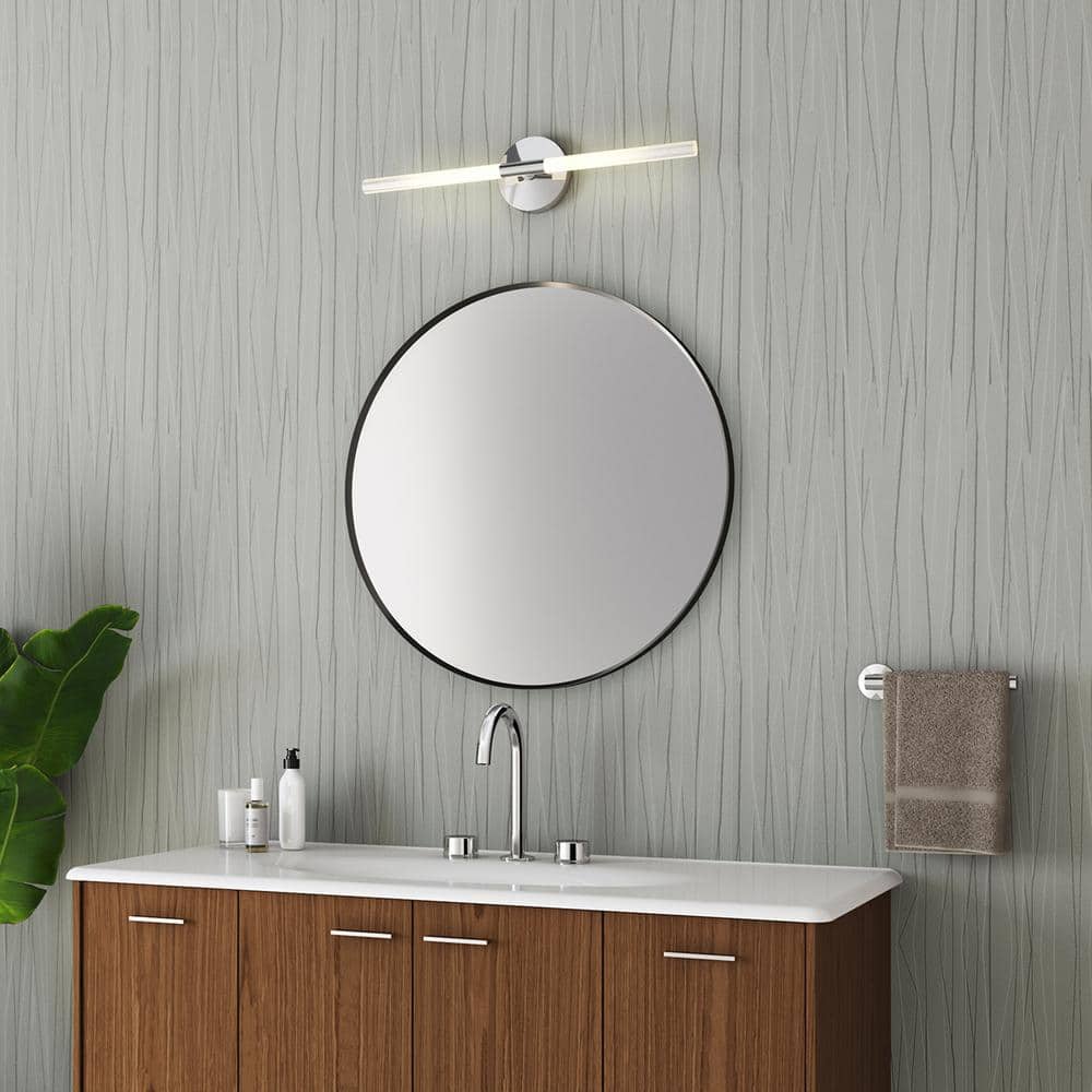 Components Polished Chrome 24" LED Dimmable Sconce with Frosted Glass