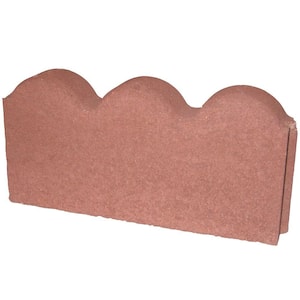 12 in. x 2 in. x 5.25 in. River Red Straight Scallop Concrete Edger