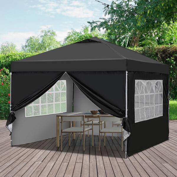 OVASTLKUY 10 ft. x 10 ft. Black Patio Canopy Tent Pop Up OVASTLKUY 10 ft. x 10 ft. Black Patio Canopy Tent Pop Up